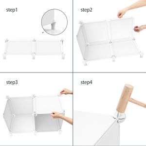 Organizador de cubos de tres rejillas <span class=keywords><strong>blanco</strong></span> de <span class=keywords><strong>resina</strong></span> PP fácil de montar para cocina y hogar, <span class=keywords><strong>armario</strong></span> de omnipotencia, almacenamiento de cocina - Product Image 6