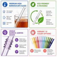 Pailles en verre borosilicate de haute qualité de la marque SHN, avec logo et couleur personnalisés, réutilisables, 20 cm, accessoire de bar tendance pour boisson