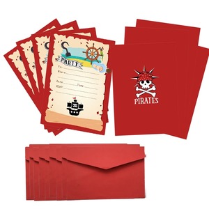 Cartes d'<span class=keywords><strong>invitation</strong></span> à thème Capitaine Marin Pirate de Dessin Animé avec Enveloppes pour Baby Shower et Fête d'<span class=keywords><strong>Anniversaire</strong></span> - Product Image 1