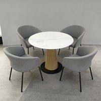 Chaise de salle à manger moderne et confortable en flanelle, hauteur réglable, structure en fer, assise en MDF, pour la maison, le bureau, l'hôtel, les banquets, les restaurants, le salon