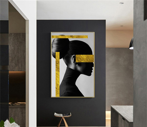 Vẻ đẹp phụ nữ vải tường nghệ thuật vẻ đẹp trừu tượng sơn vải in phòng khách đóng khung trang trí nội thất sẵn sàng để treo, - Product Image 2