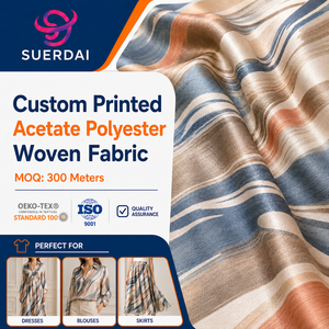 Tissu imprimé soyeux en polyester acétate en gros, vendu au rouleau, pour vêtements féminins lisses, robes et marques de prêt-à-porter – Fournisseur de tissus - Product Image 1