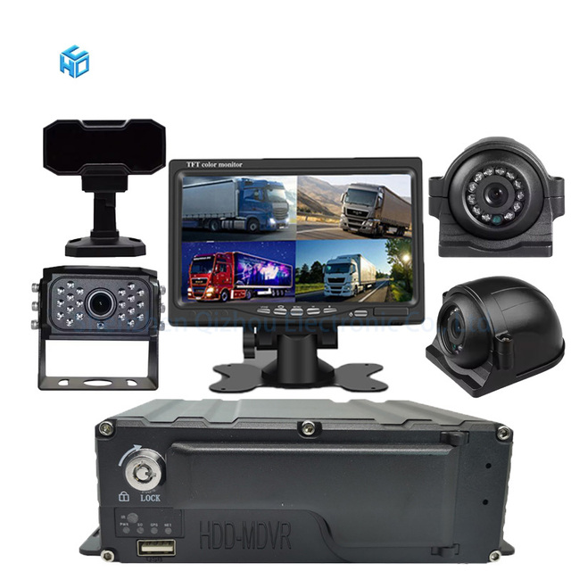 4-Channel AHD Mobile DVR with 7-Inch Monitor DMS Camera and HDD MDVR Kit Truck Bus Vehicle Fatigue Detection 1-Year Warranty