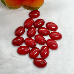 Cabujón de Coral Rojo Natural con Corte Ovalado para Joyería, Italia - Product Image 1