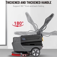 Mesin Pembersih Lantai Dorong Mini, Vacuum Cleaner Industri Tugas Berat, Mesin Penggosok Lantai Tanpa Baterai
