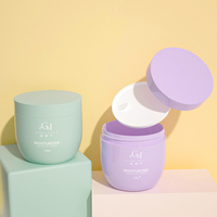 Vente en gros Pots de crème en plastique PET de luxe colorés givrés Pot de baume nettoyant au beurre corporel avec couvercles mats pour emballage cosmétique