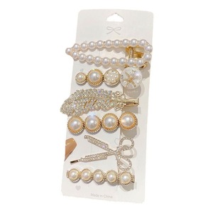 Ensemble de 6 pinces à cheveux faites à <span class=keywords><strong>la</strong></span> main en cristal style coréen, avec plumes mignonnes, style haut de gamme, petites pinces à franges en forme d'ours - Product Image 6