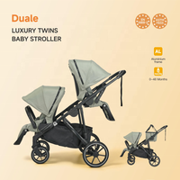 Poussette double pliable de luxe avec siège réversible, nacelle, landau de voyage pour jumeaux, chariot pour nouveau-nés