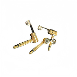 90 Degree 6.35mm Audio <b>Plug</b> Gold Plated Copper Right Angle Microphone Speaker Connector <b>Adapter</b> - Product Image 2