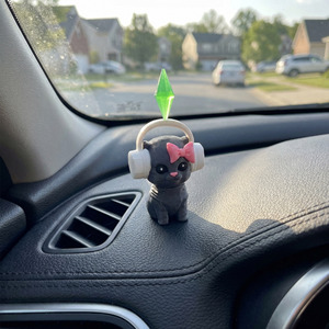 Vashine Décoration de tableau de bord de voiture en forme de chat dansant <span class=keywords><strong>The</strong></span> <span class=keywords><strong>Sims</strong></span> Plumbob imprimé en 3D, jouet inspiré du gaming - Product Image 6
