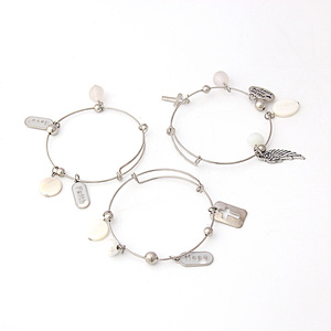 V & R brazalete idiota de aleación de <span class=keywords><strong>Pandora</strong></span> 3pcs un conjunto shell/ALA/Cruz colgantes rodio <span class=keywords><strong>pulsera</strong></span> <span class=keywords><strong>ajustable</strong></span> conjunto - Product Image 1