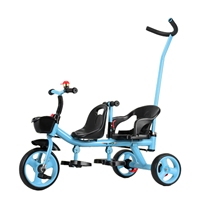 JXB Prix d'usine de gros Tricycle pour enfants Double vélo pour bébé Poussette jumelle Poussette pour bébé