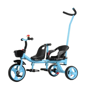 Triciclo para Niños JXB a Precio de Fábrica al Por Mayor, Bicicleta Doble para Bebés, Cochecito Gemelar, Carriola para Bebé - Product Image 3