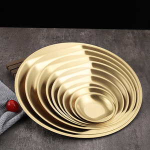 304 Stainless Steel Oval Tray Thickened Shallow Plate For Food Serving Household Use - Product Image 3