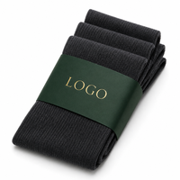 Manchon de chaussette vert foncé avec logo personnalisé en feuille d'or pour chaussettes haut de gamme, vente en gros OEM
