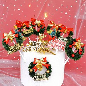 Festive Christmas Cake Decorations Xmas Party Topper Set with Santa Deer Star <b>Tree</b> & Bell Garland for Holiday Celebrations - Product Image 5