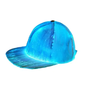 최고의 판매 패션 글로우 어두운 LED 라이트 광섬유 빛나는 Snapback 모자 야구 모자 파티