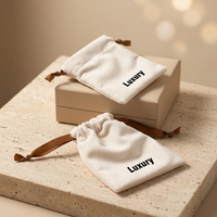 Sac de rangement en velours doux avec cordon de serrage, imprimé avec un logo personnalisé, pochette en daim pour bijoux, cosmétiques, cartes de tarot, mini-cadeau et parfum