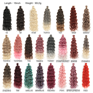 Bán Buôn Trong Kho Prestretched Ombre <span class=keywords><strong>Crochet</strong></span> <span class=keywords><strong>Twist</strong></span> Bím Tóc Sâu Sóng Sóng Nước Xoăn Tổng Hợp Bện Tóc - Product Image 6