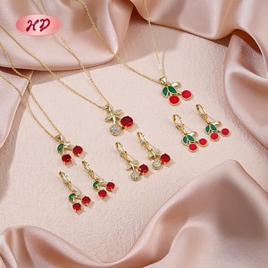 Conjuntos de Joyería Nupcial Hengdian Chapados en Oro de 18K con Pendientes y Collar de Circón a la Moda para Mujer para Aniversario - Product Image 6