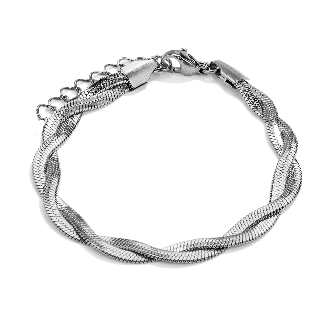 Bracelet argenté à 2 couches
