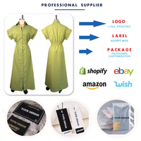 Robe Chemise Décontractée Tendance SU72257 pour Femme, Élégante, Col Rabattu, Manches Courtes, Boutonnage Simple, Taille Cintrée, Idéale pour l'Été