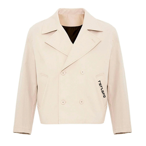 Manteau trench court pour homme, coupe ajustée, double boutonnage, revers, veste courte, style décontracté minimaliste, vêtement d'extérieur printemps automne - Product Image 5