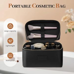 Borsa per Cosmetici Personalizzabile in Pelle PU Impermeabile, Organizer da Viaggio per Trucchi con Divisori - Product Image 3
