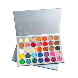 Melhor paleta de sombras grandes pigmentadas com 35 cores logotipo personalizado acabamento fosco de alta qualidade à prova d'água maquiagem para os olhos em pó natural