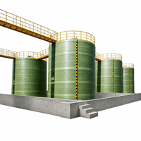 Réservoir en fibre de verre (FRP/GRP) à surface en gel enduit de filament, résistant aux acides et aux alcalis, certifié CE, pour le stockage de liquides chimiques