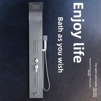 Ensemble de robinetterie de douche en acier inoxydable 304 Baohong - Finition chromée, haute pression, jet à cinq vitesses - Fixation murale professionnelle