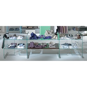 Modular Showcases Wall Composition 303x80x H 100 Glossy White <b>Display</b> <b>Racks</b> - Product Image 1