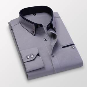 Camicia da Uomo Elegante e Casual a Maniche Lunghe <span class=keywords><strong>Ultimo</strong></span> Design all'Ingrosso in 100% Cotone con Vestibilità Slim Personalizzata - Product Image 6