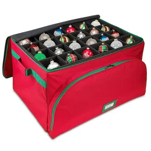 Organizador de decoración navideña Caja de almacenamiento de adornos navideños Premium