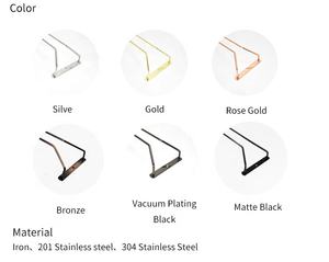 שלושה שורה ברזל תחת ארון זכוכית גלון יין מחזיק גביע מתלה עיצוב חדש תליית משקאות דליים קרח - Product Image 5