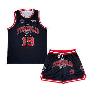 Ensembles d'uniformes de basketball personnalisés style streetwear avec logo brodé, en mesh respirant et à séchage rapide - Product Image 1