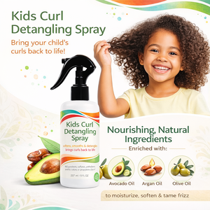 Spray Acondicionador Sin Enjuague para Niños de 8oz para Cabello Rizado, Desenredante para Rizos Sin Enredos con Queratina, Vitamina B5, Aceite de Oliva y Jojoba - Product Image 2