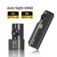 Caméra de tableau de bord double objectif 4K Auto Sight EM60-2CH5122 avec ADAS, vision nocturne, HDR, enregistrement en boucle, protection de stationnement et verrouillage d'urgence