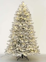 Sapin de Noël artificiel Yi Wu Factory de 1,20 m à 3 m, pré-éclairé, floqué PE+PVC, écologique, de haute qualité, avec lumières LED multicolores