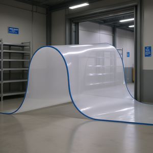 Tenda a strisce in PVC 84 pollici (A) x 42 pollici (L) 0,08 pollici (Spessore) 7 pz. Strisce trasparenti per porte di congelatori e magazzini, sovrapposizione del 50% per porta singola - Product Image 2