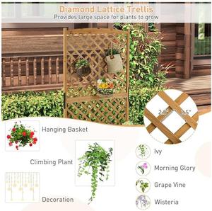 Vasi da giardino <span class=keywords><strong>fioriere</strong></span> da esterno di grandi dimensioni <span class=keywords><strong>in</strong></span> <span class=keywords><strong>legno</strong></span> <span class=keywords><strong>con</strong></span> <span class=keywords><strong>traliccio</strong></span> a <span class=keywords><strong>traliccio</strong></span> per piante rampicanti - Product Image 3