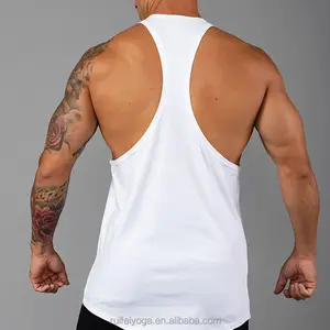 OEM Custom Breathable Fitness Sport Running Gym Wear Cotton Blank Workout Racerback Singlets Muscle Shirt Tank Top For Men