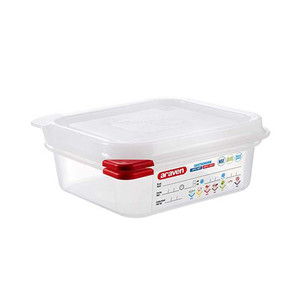 Polypropylene GN 1/6 Food Pan 17.6 × 16.5 × 6.5 h cm, with Lid, -40/+95 °C Araven - Product Image 1