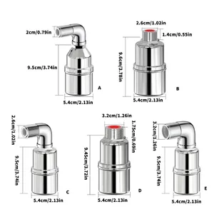 Válvula de bola flotante angular de acero inoxidable, válvula hidráulica automática de control de nivel de agua 1/2 3/4, válvula de cierre impermeable de baja presión - Product Image 2