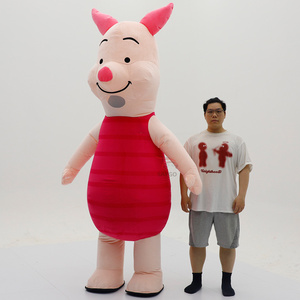 Disfraces inflables de mascota de cerdito de dibujos animados rojo para adultos, para caminar en eventos, alquiler, ropa inflable de cerdito de 2.2m, ¡gran oferta! - Product Image 6