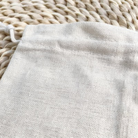 Sac à cordon en coton mousseline et lin écologique en gros, pochette cadeau personnalisée en coton biologique, portefeuille biodégradable pour mariage