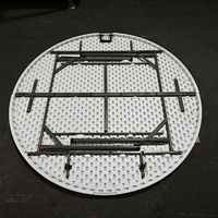 Q-43 Table de salle à manger moderne pliable en plastique HDPE durable et économique avec structure métallique pour salle de banquet et mobilier d'extérieur – Ventes Flash