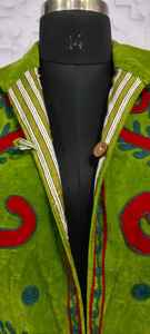 Chaqueta Larga de Terciopelo Suzani, Chaqueta de Terciopelo Suzani para Mujer, Elegante, Informal, Bordada a Mano, Abrigo de Invierno, Cárdigan Acogedor, Vestido de Playa - Product Image 3