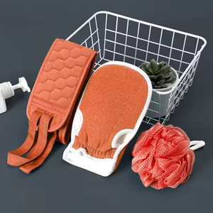 Lot de 3 éponges exfoliantes pour le corps, brosses de douche pour le dos, lingettes exfoliantes pour le bain, brosses de douche en forme de ceinture, éponges de gommage - Product Image 1