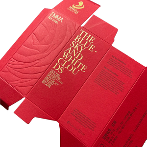 Customized High-end <strong>Red</strong> Paper Cosmetic <strong>Boxes</strong> with Gold Foil Embossing Design - Product Image 4